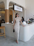 High Neck Sleeves Long Body-con Dress